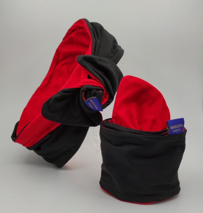 Headband femme, uni Noir/Rouge