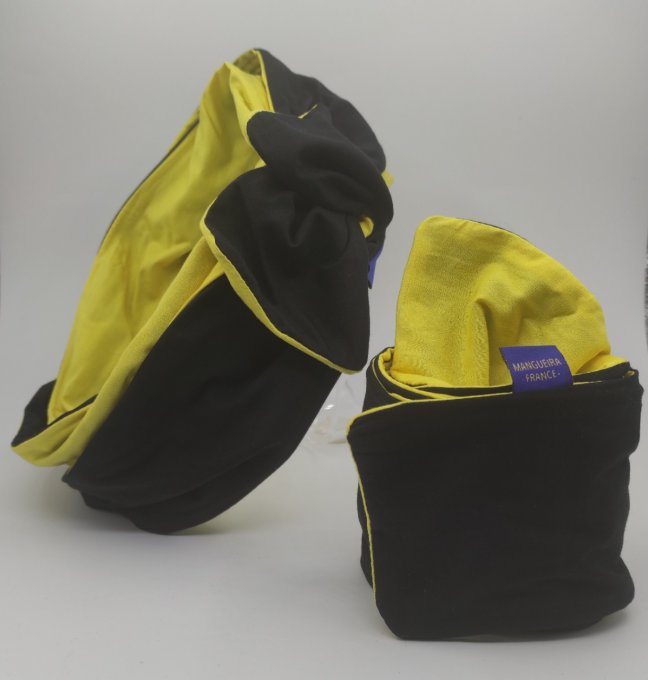 Headband femme, uni Noir/Jaune Citron