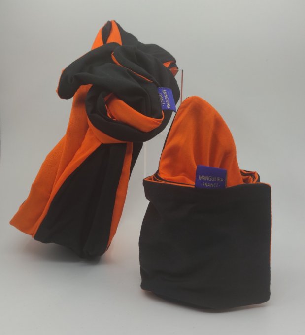Headband femme, uni Noir/Orange