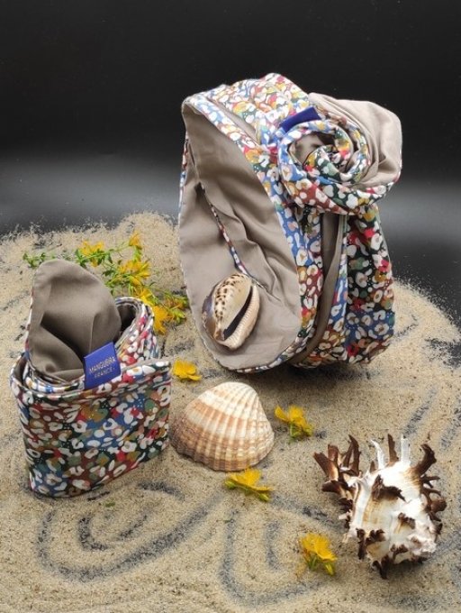 Headband femme et enfant, imprimé Confettis/ Taupe