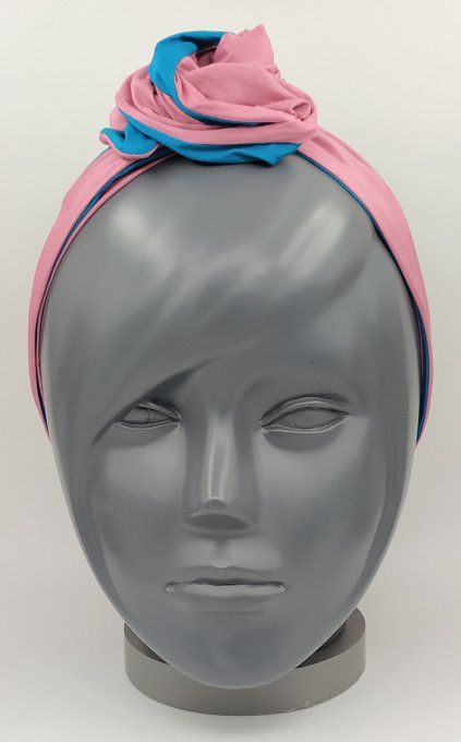 Headband femme, uni Vert Émeraude/Vieux Rose